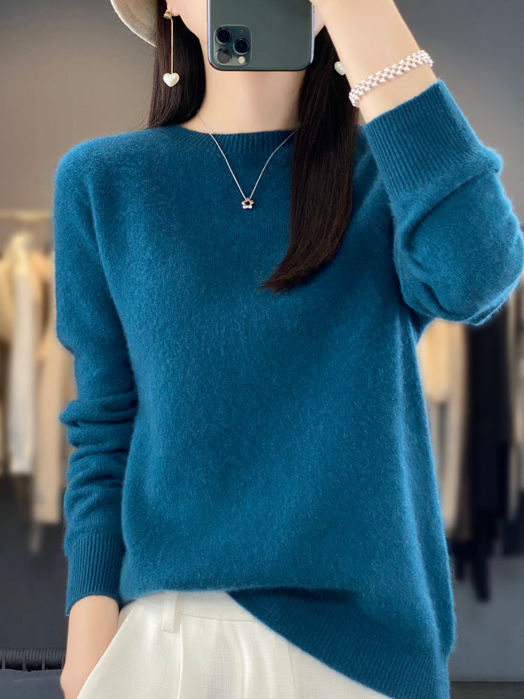 Pull À Col Rond En Maille Douce Pour Femme