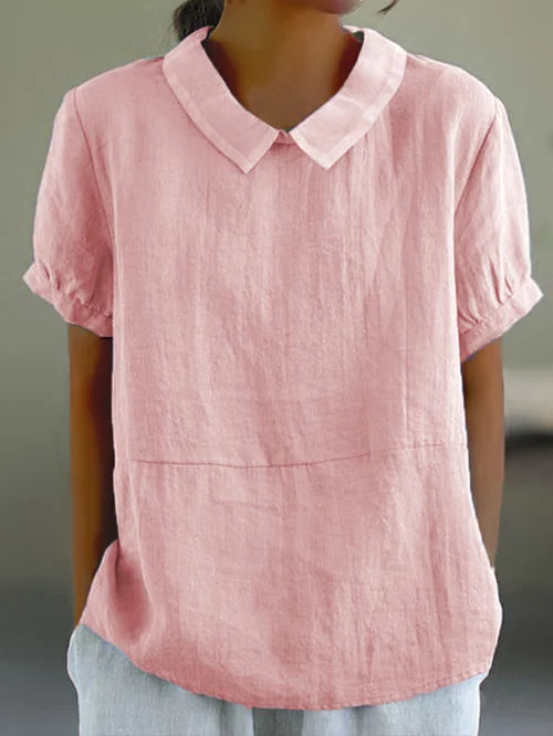 Blouse Décontractée à Col Claudine pour Femme