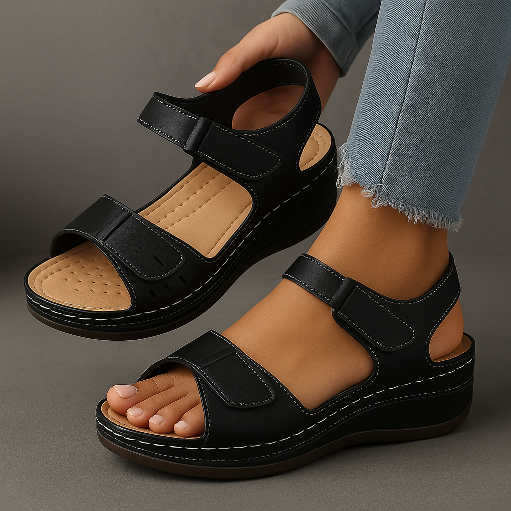 Sandales Femme Confort avec Fermeture Scratch