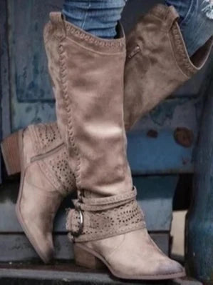 Women's Mid-Calf Embroidered Cowboy Boots