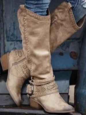 Women's Mid-Calf Embroidered Cowboy Boots