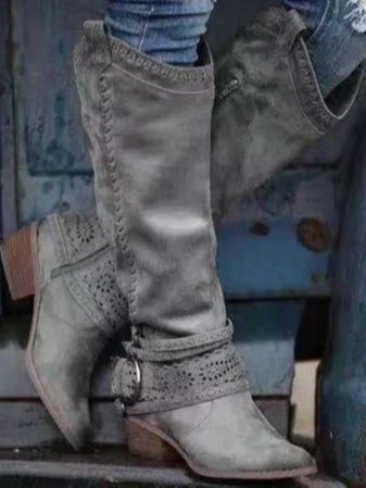 Women's Mid-Calf Embroidered Cowboy Boots