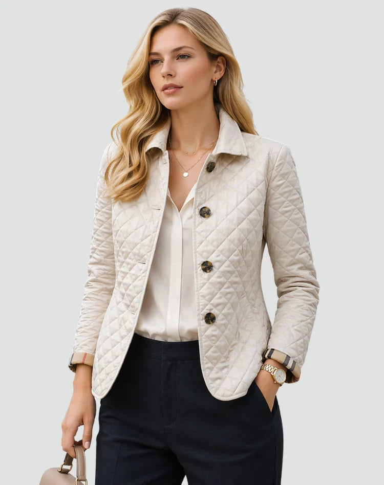 Women's quilted high-collar winter jacket