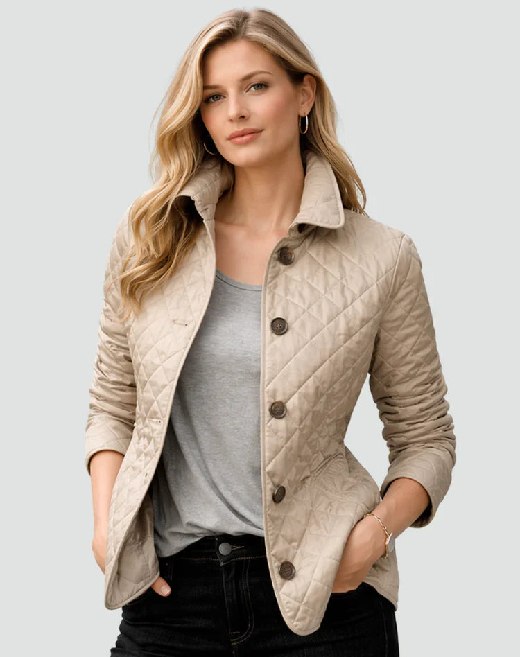 Women's quilted high-collar winter jacket