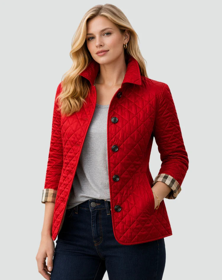 Women's quilted high-collar winter jacket