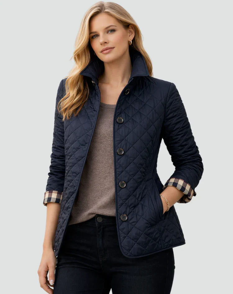 Women's quilted high-collar winter jacket
