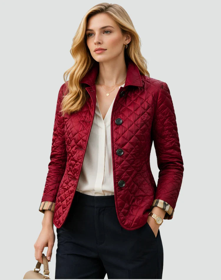 Women's quilted high-collar winter jacket
