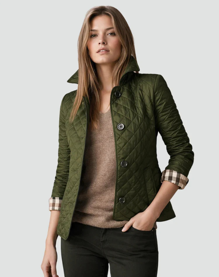 Women's quilted high-collar winter jacket