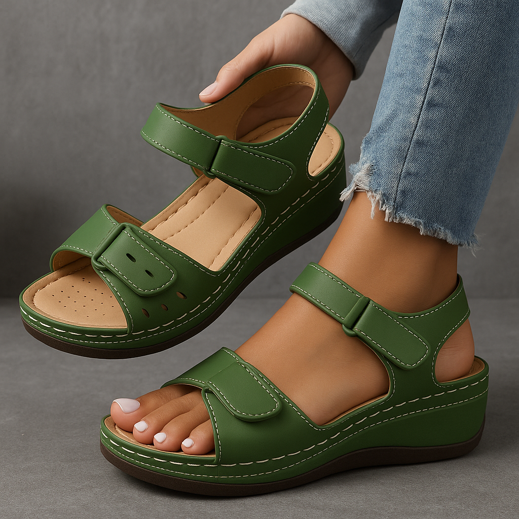 Sandales Femme Confort avec Fermeture Scratch