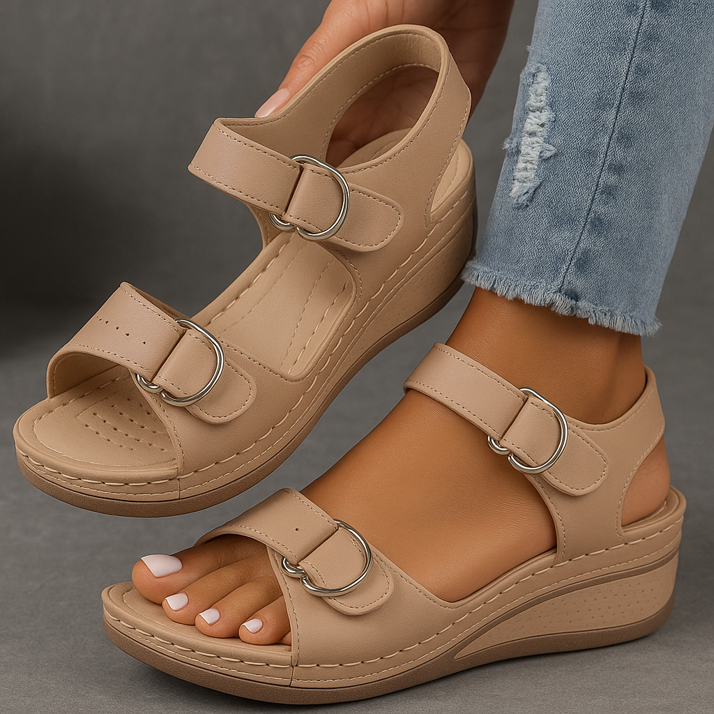 Sandales Femme Confort avec Fermeture Scratch