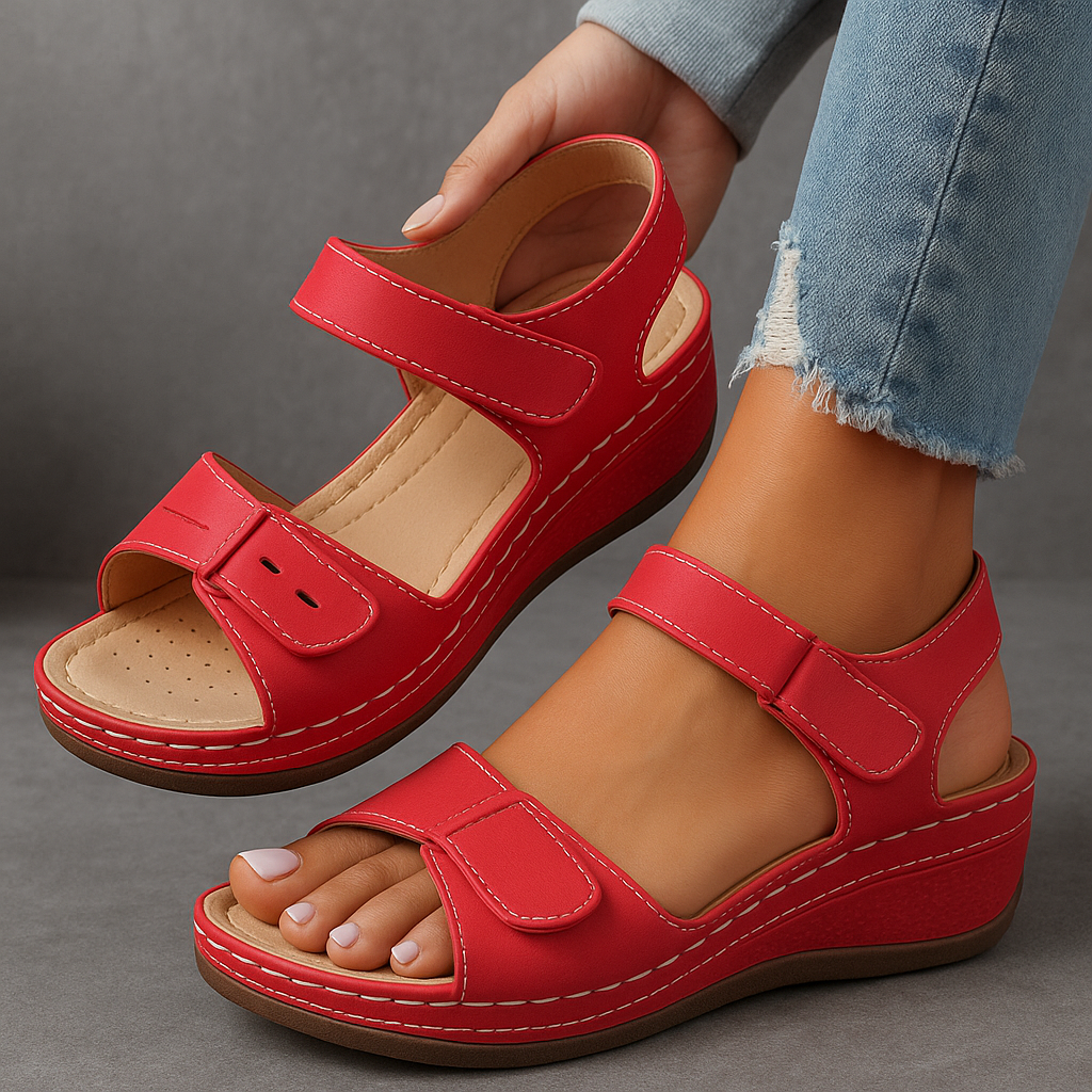Sandales Femme Confort avec Fermeture Scratch