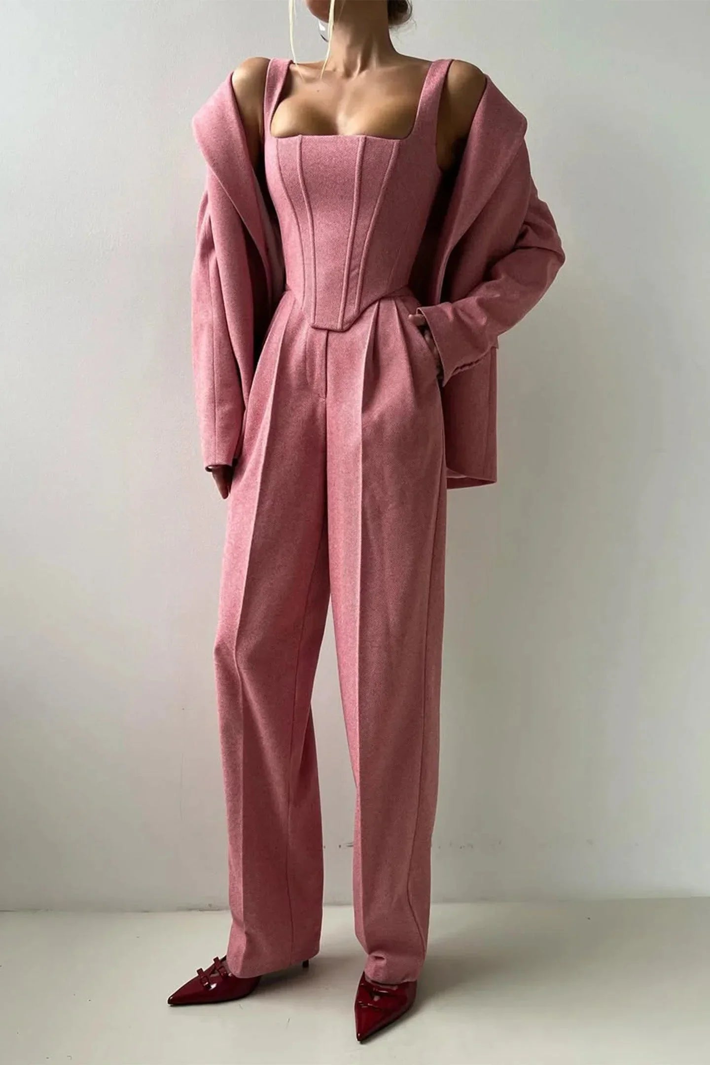 Ensemble Femme Élégant Blazer et Combinaison