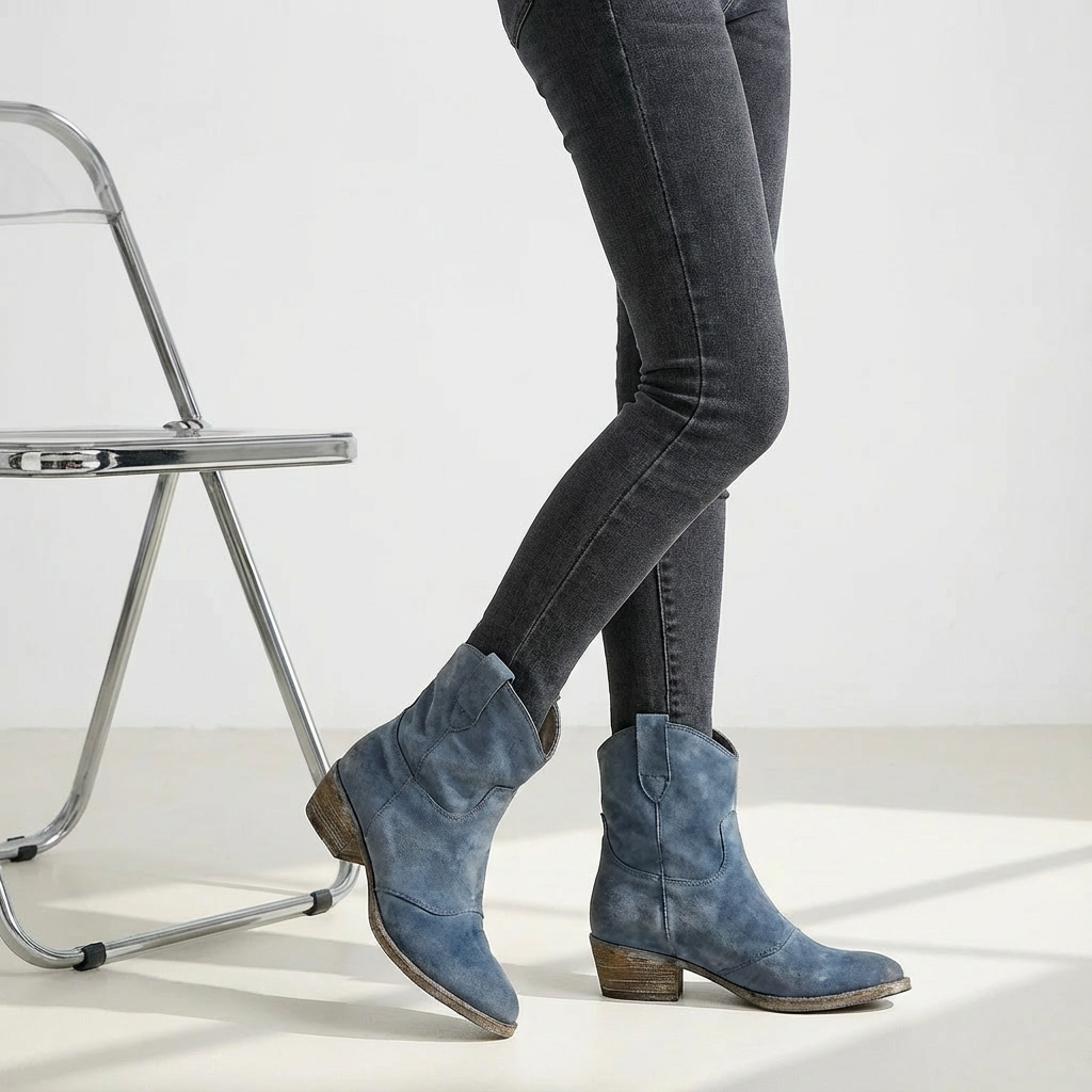 Élégantes Bottines Cowboy Femme à Talon Bloc