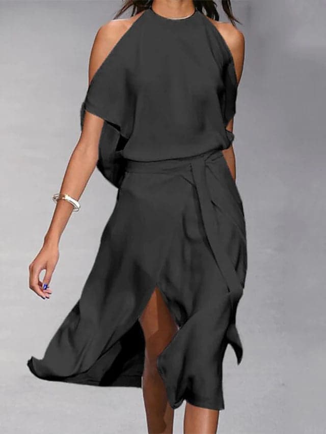 Robe Midi Fluide Élégante pour Femme