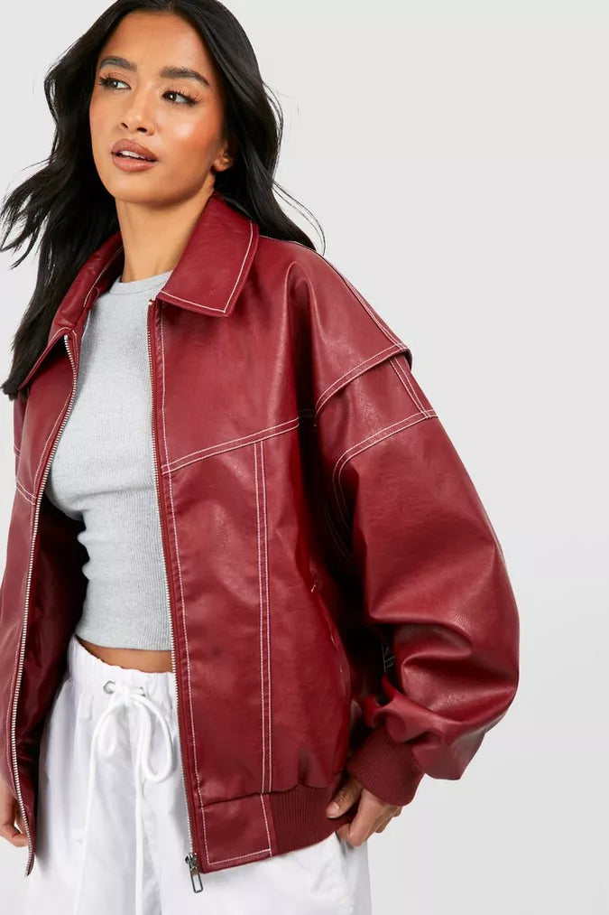 Women’s bomber jacket with zip closure