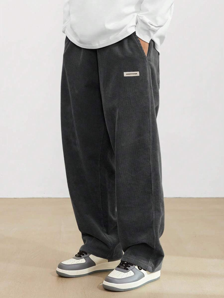 Men's Wide-Leg Corduroy Trousers