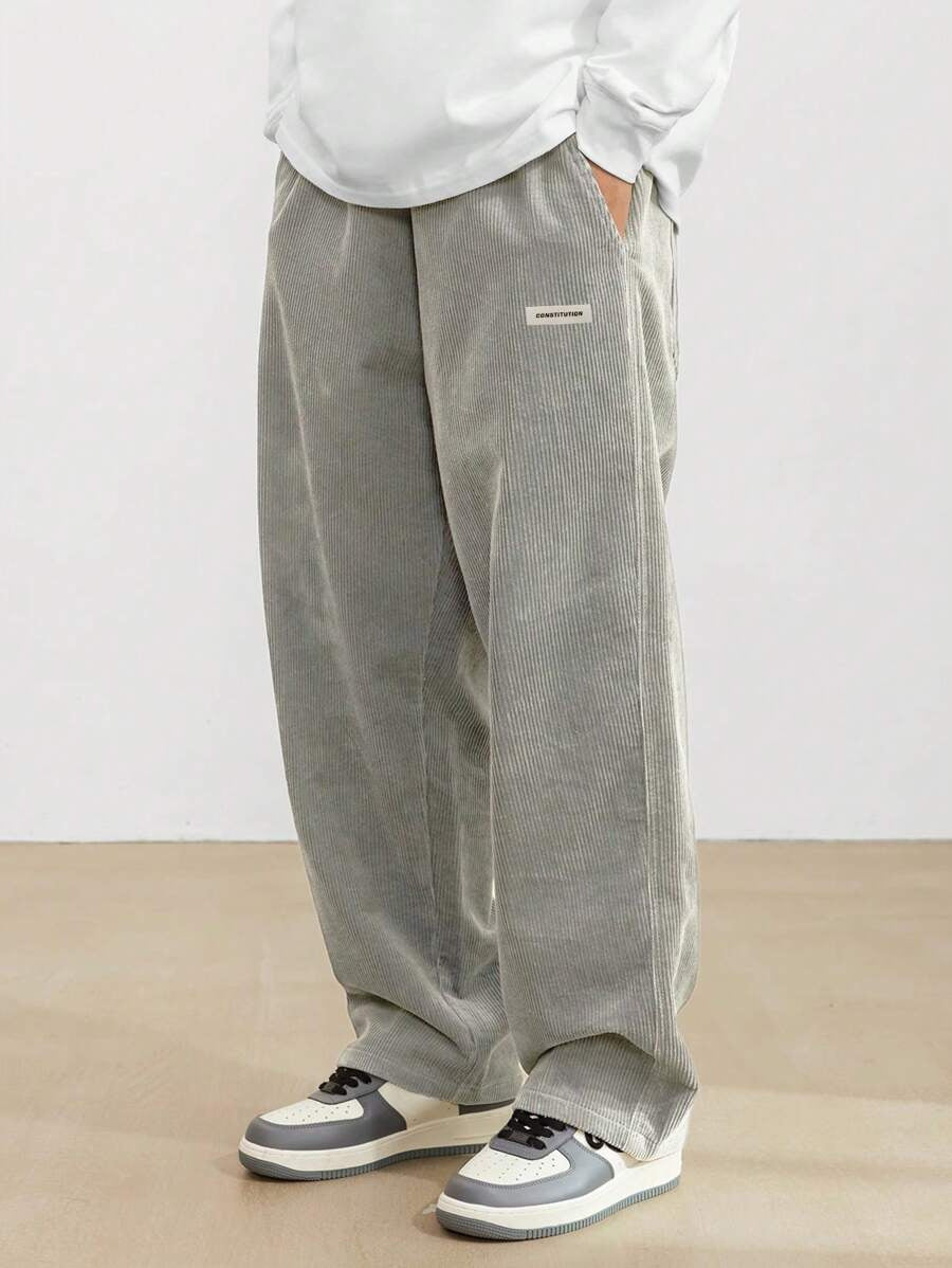 Men's Wide-Leg Corduroy Trousers