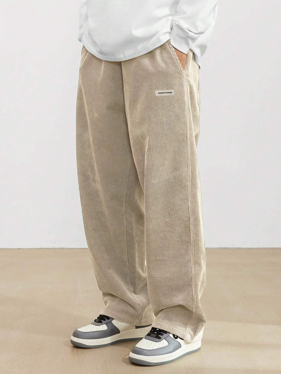 Men's Wide-Leg Corduroy Trousers