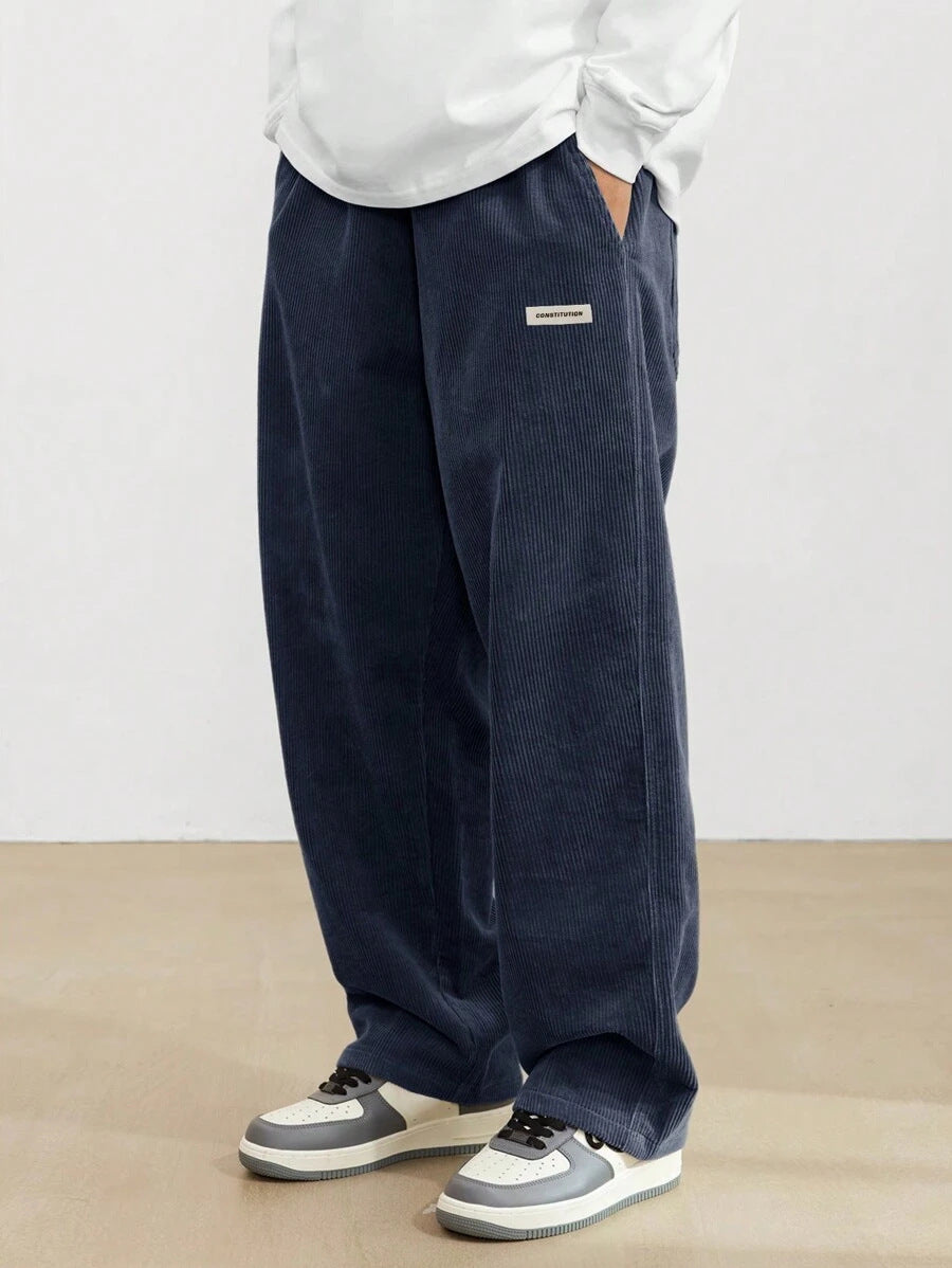 Men's Wide-Leg Corduroy Trousers