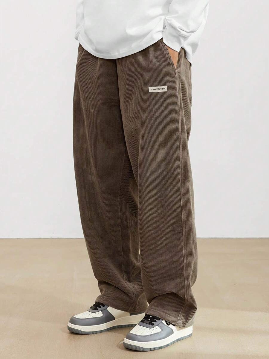 Men's Wide-Leg Corduroy Trousers