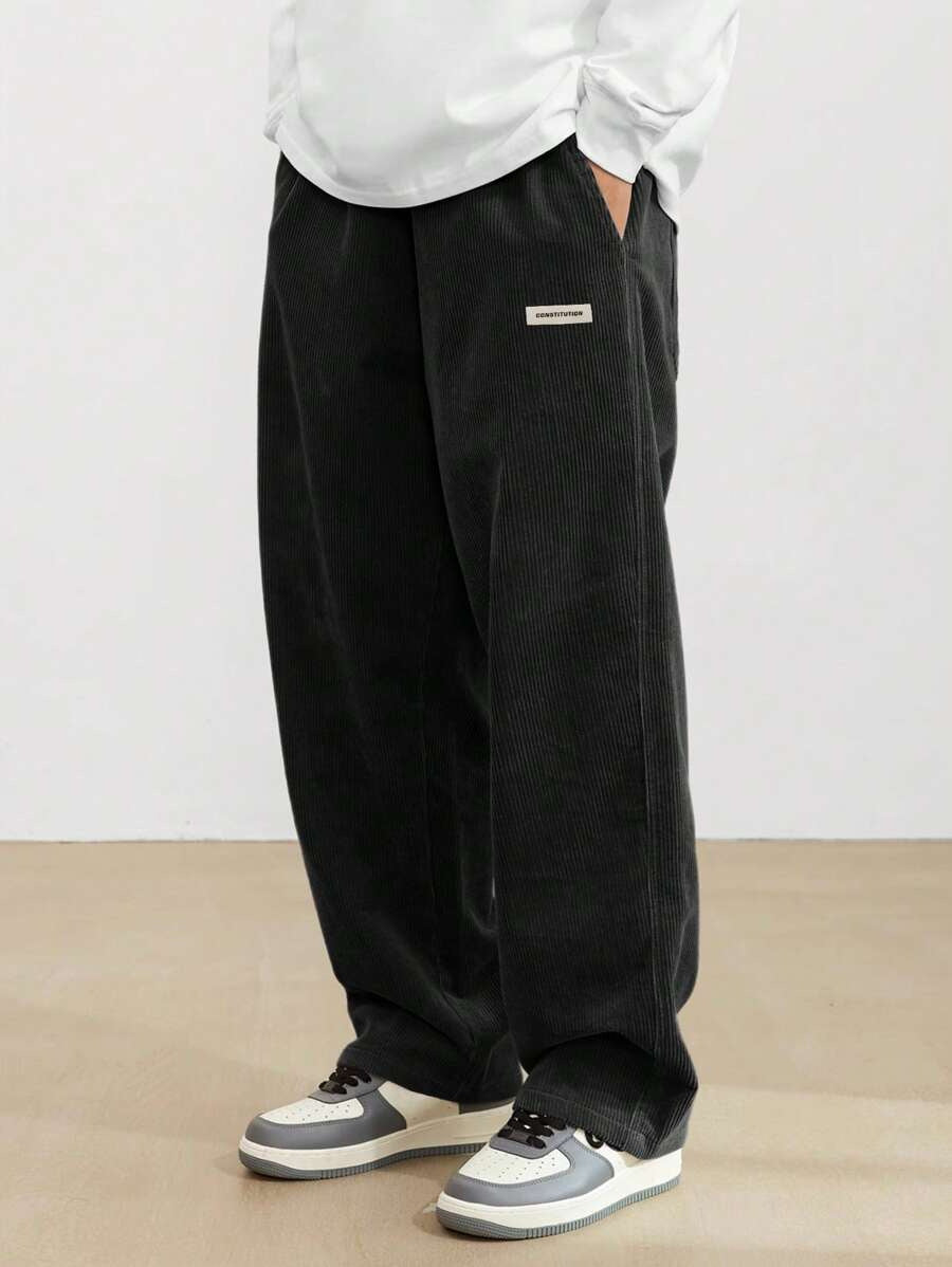 Men's Wide-Leg Corduroy Trousers