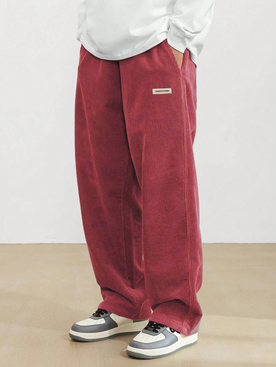 Men's Wide-Leg Corduroy Trousers