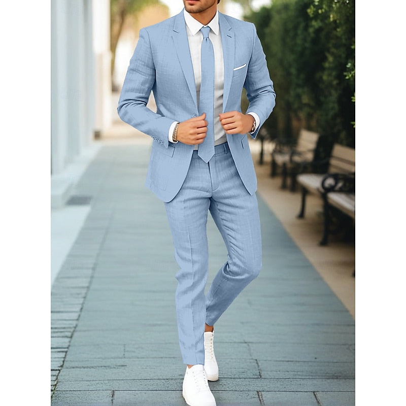 Costume Casual Deux Pièces Homme avec Coupe Moderne et Style Contemporain