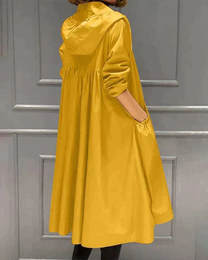 Women's Mid-Length Fitted Waterproof Coat