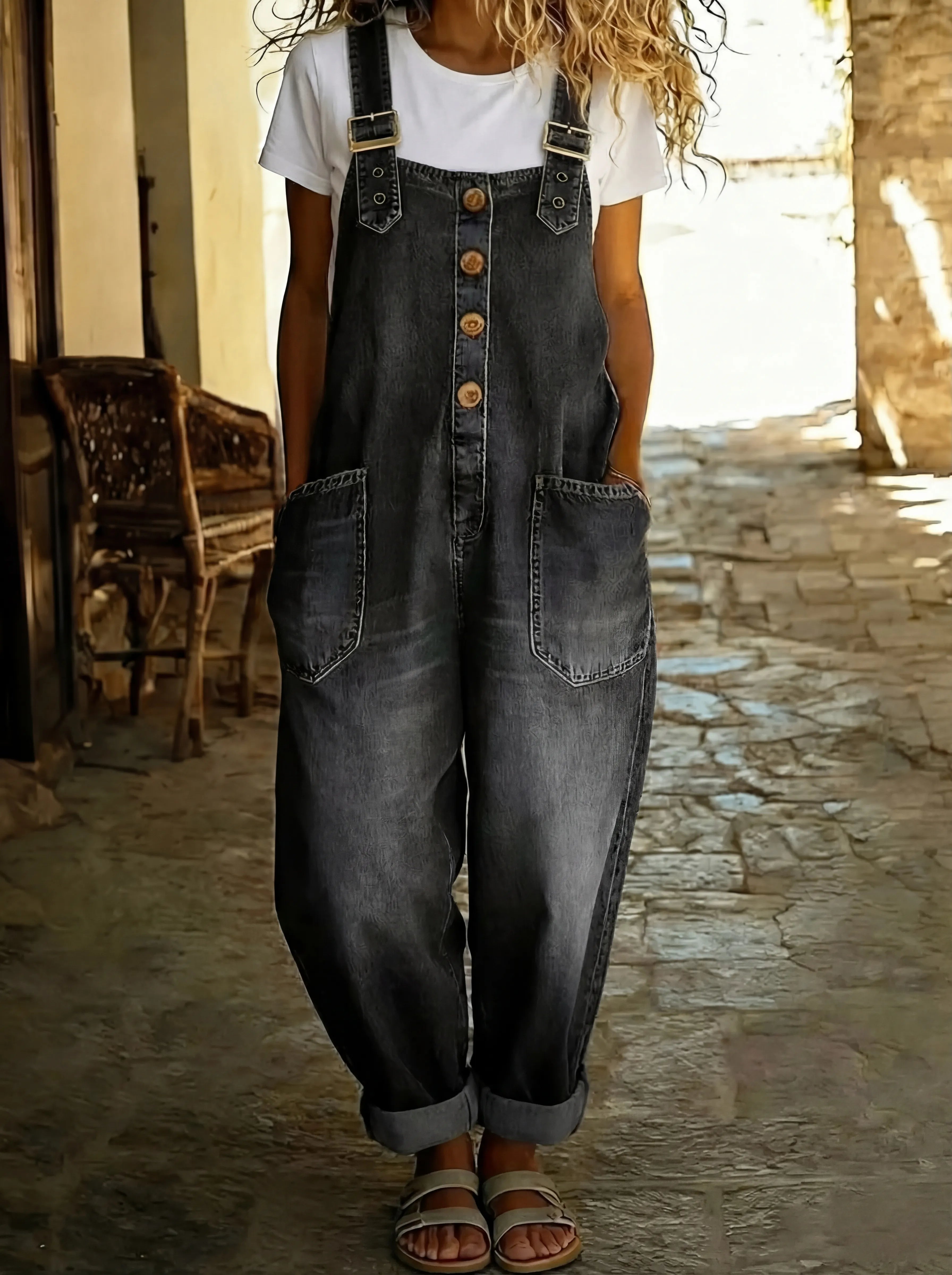 Salopette Jean Femme Bretelles Ajustables