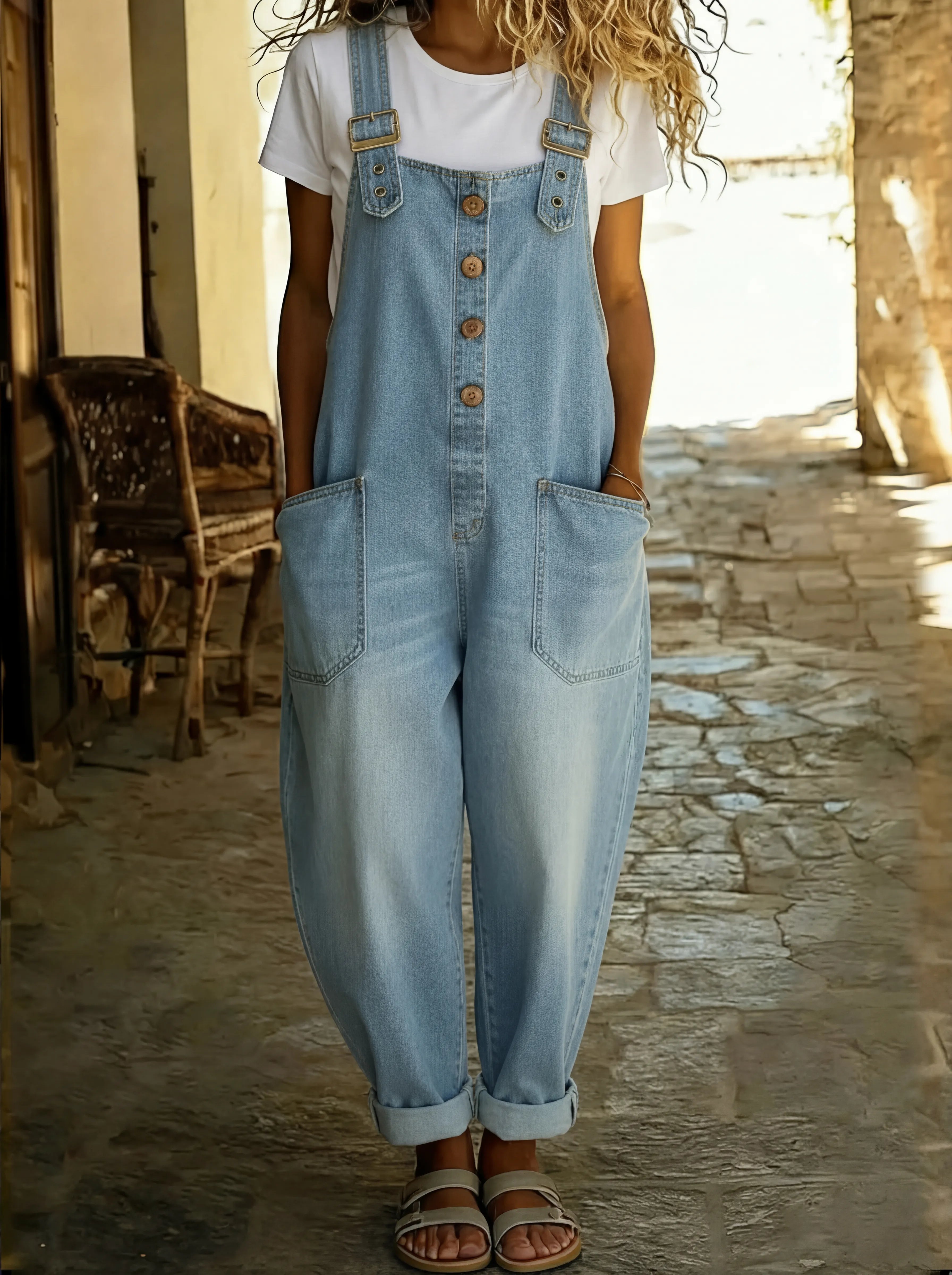 Salopette Jean Femme Bretelles Ajustables