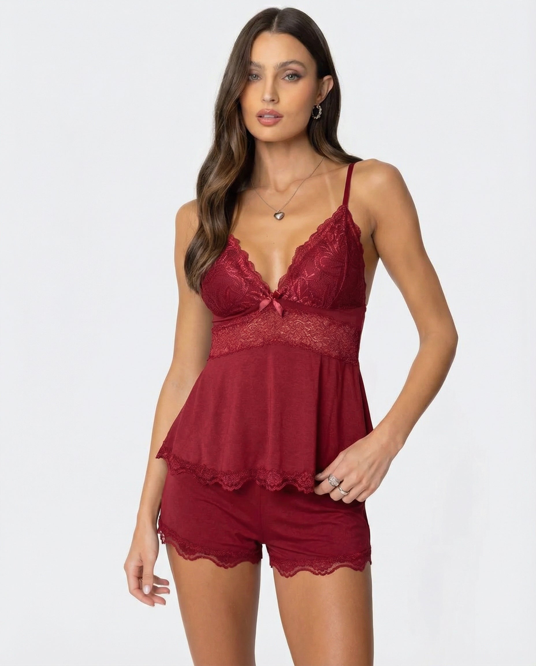 Conjunto de encaje para mujer de noche