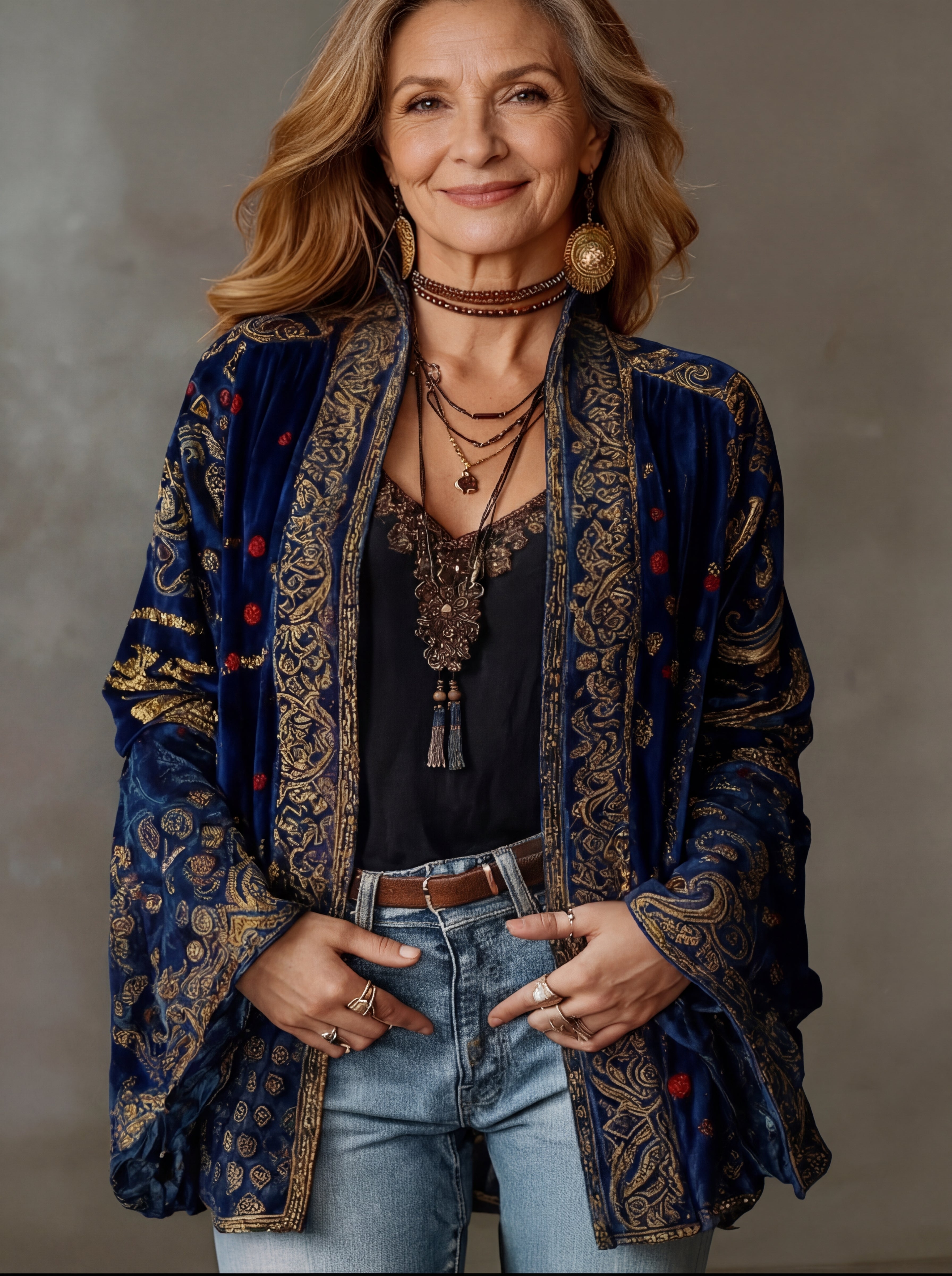Bohemian Women’s Cardigan with Paisley Pattern Print