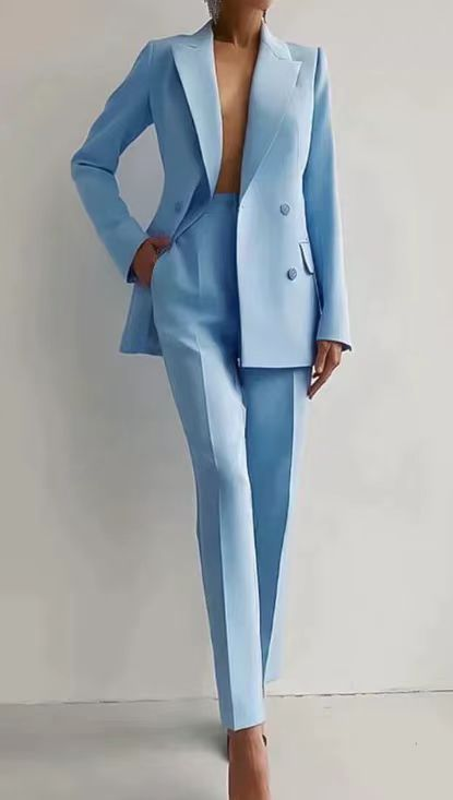 Ensemble Tailleur Femme Blazer et Pantalon Ajusté