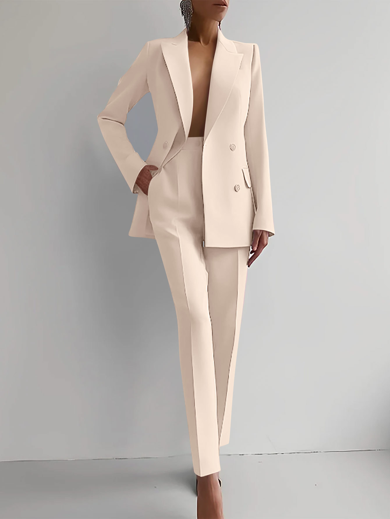 Ensemble Tailleur Femme Blazer et Pantalon Ajusté