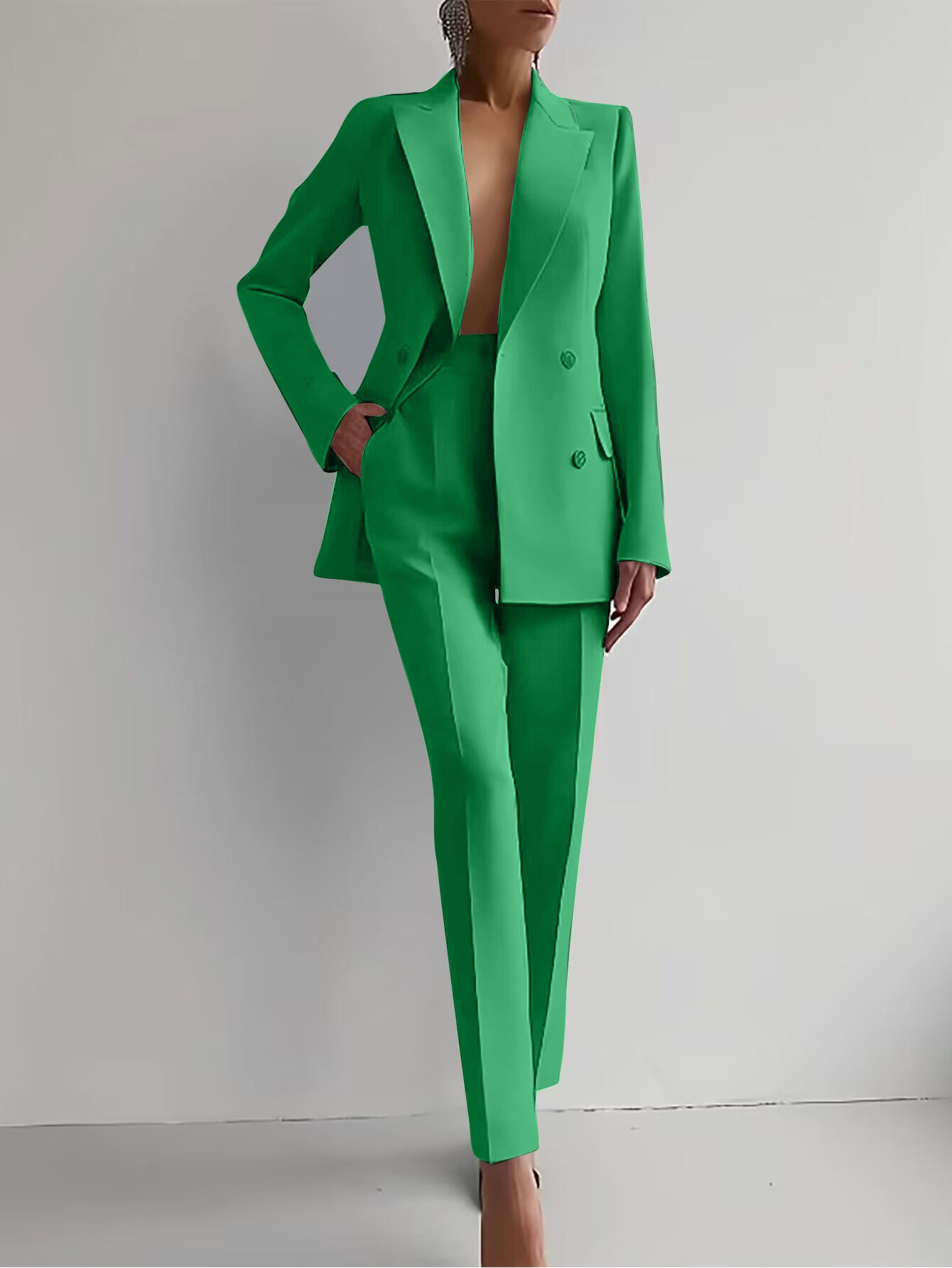 Ensemble Tailleur Femme Blazer et Pantalon Ajusté