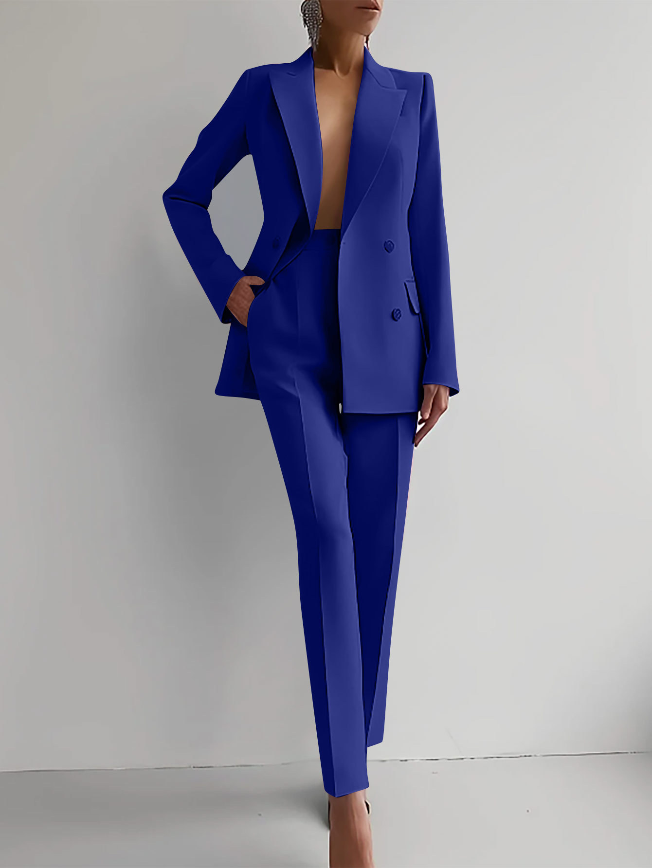 Ensemble Tailleur Femme Blazer et Pantalon Ajusté