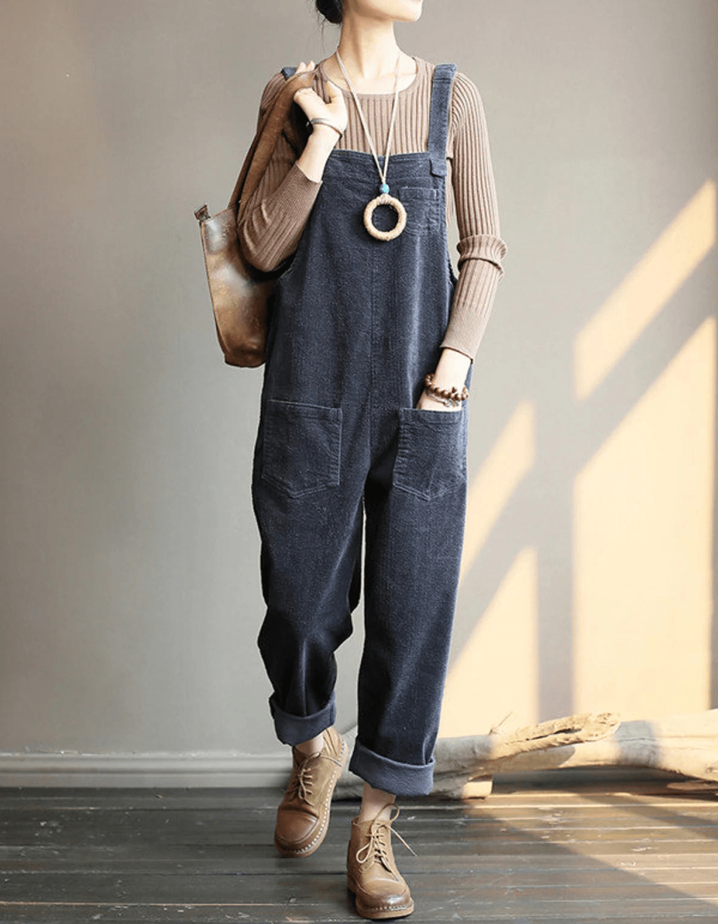Loose Women's Overalls in Corduroy Velvet