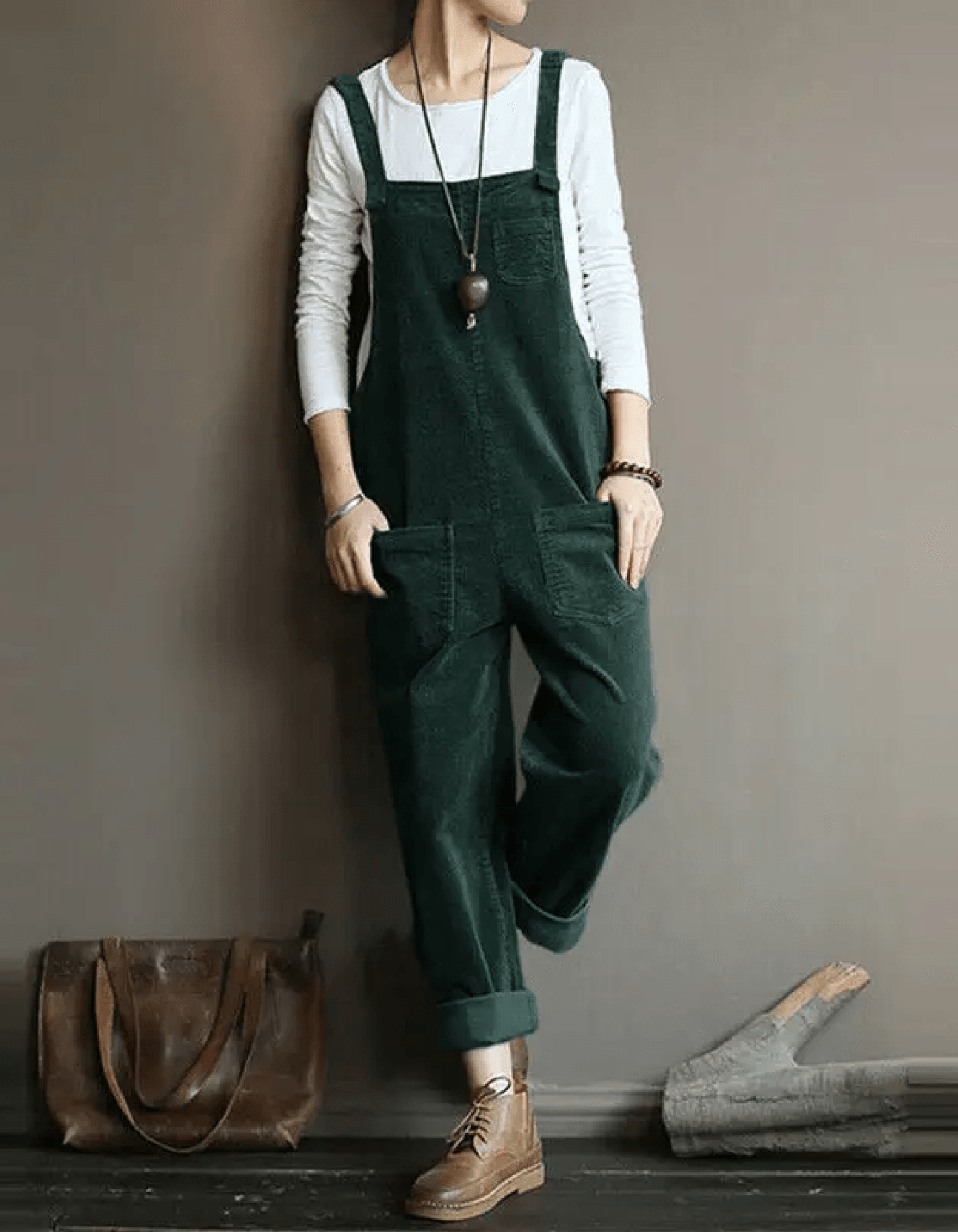 Loose Women's Overalls in Corduroy Velvet