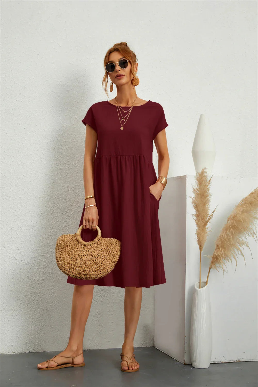 Robe décontractée à poches élégante
