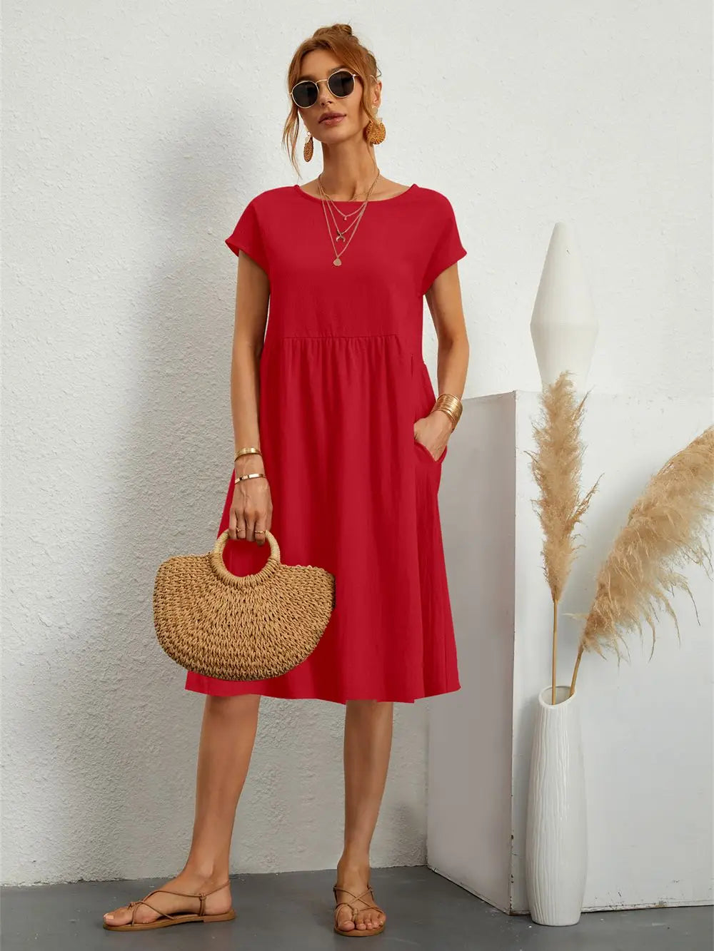 Robe décontractée à poches élégante