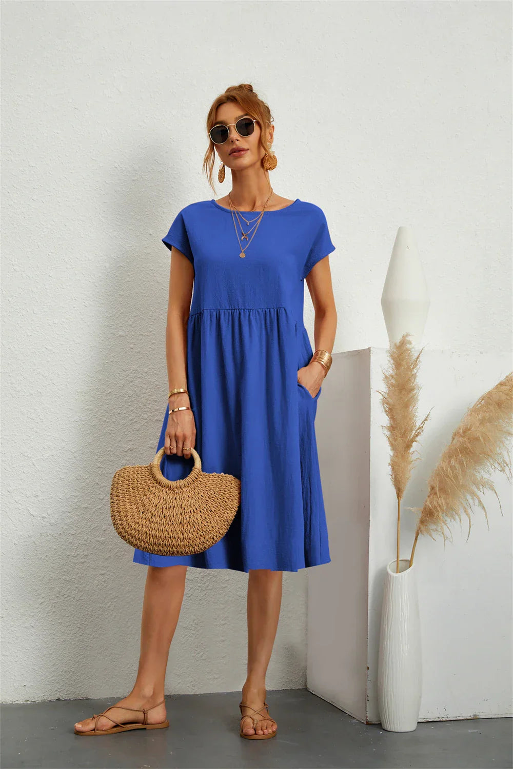 Robe décontractée à poches élégante