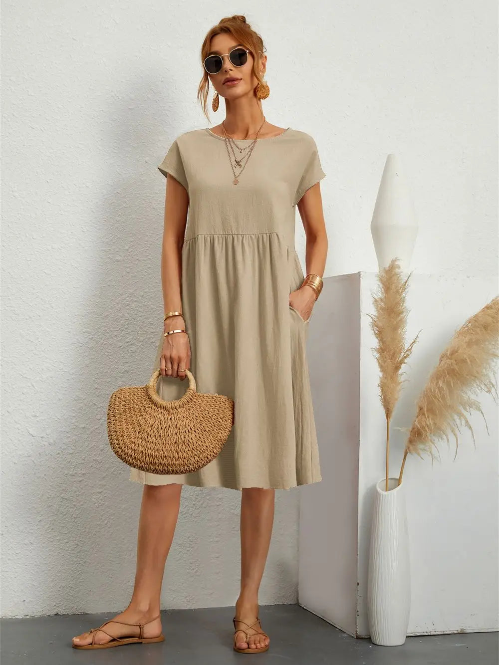 Robe décontractée à poches élégante