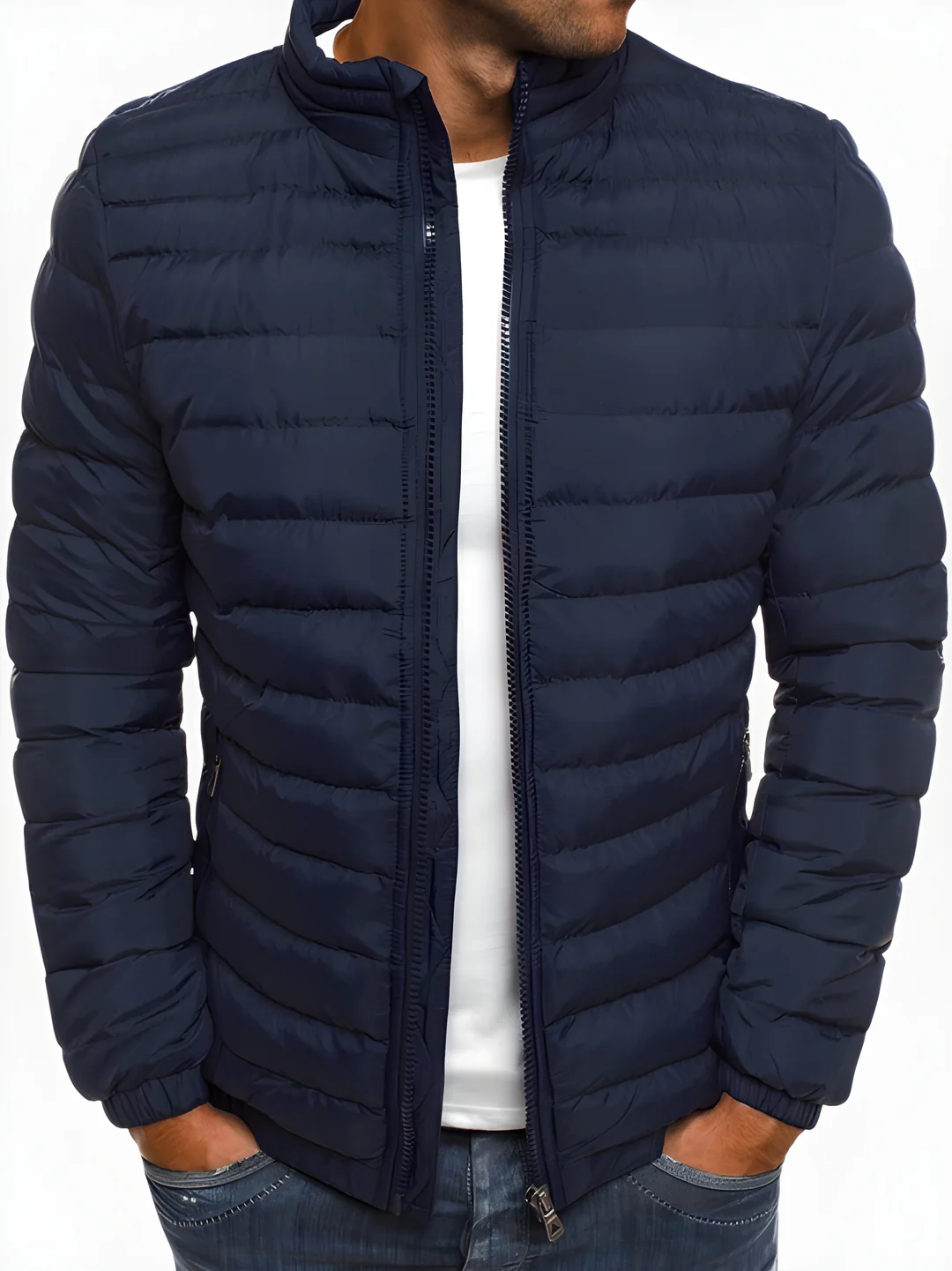 Doudoune Matelassée Pour Homme Avec Col Montant