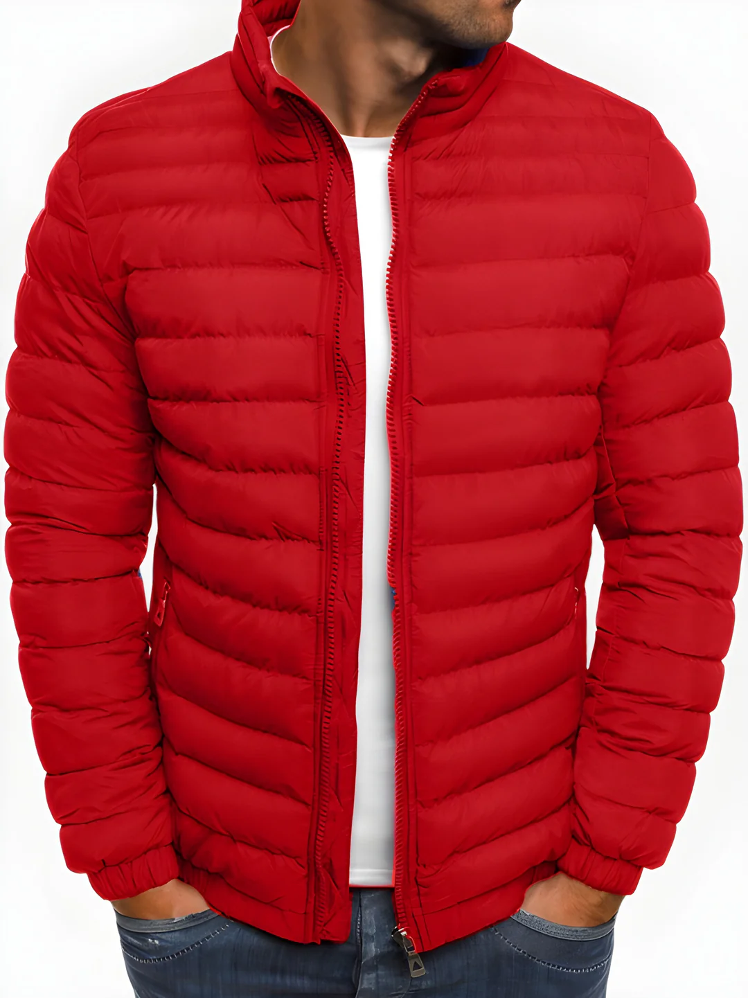 Doudoune Matelassée Pour Homme Avec Col Montant