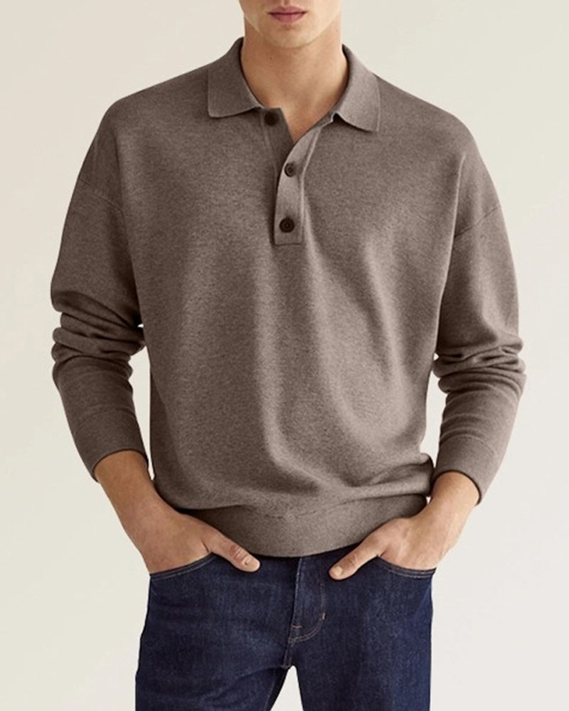Polo homme manches longues casual