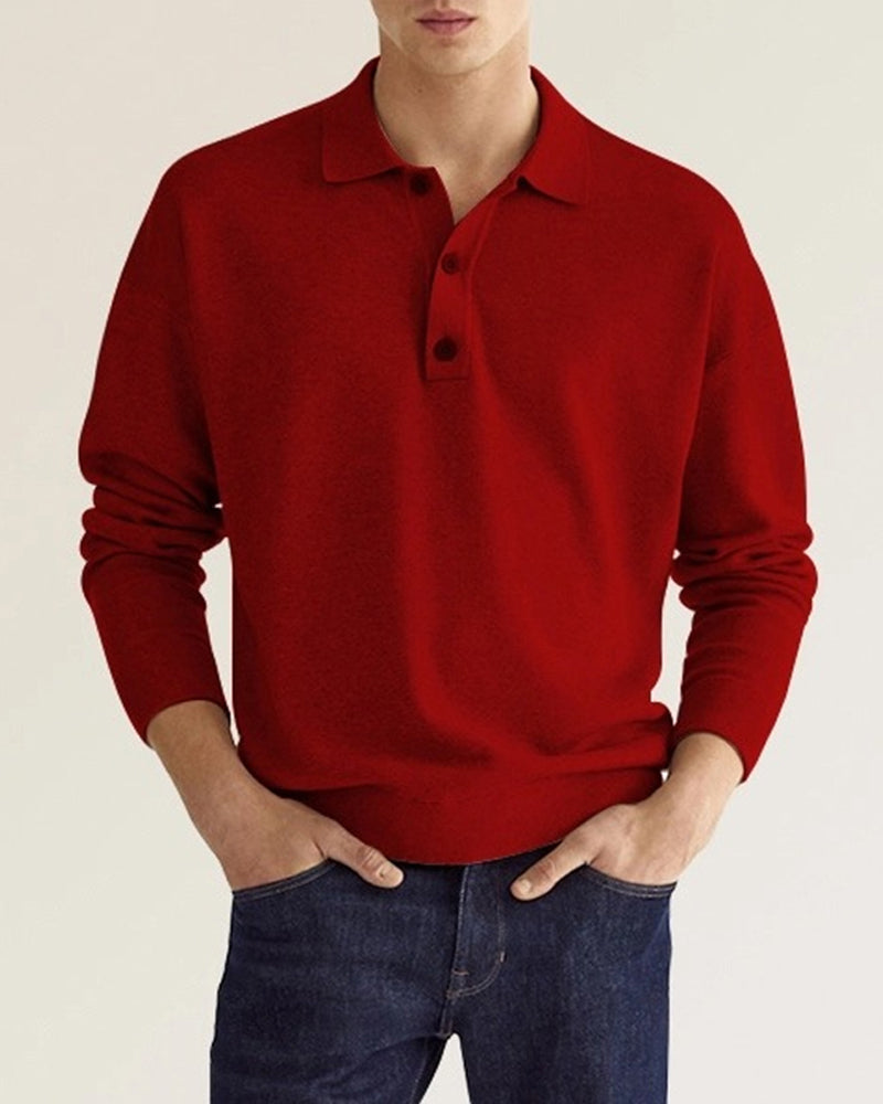 Polo homme manches longues casual