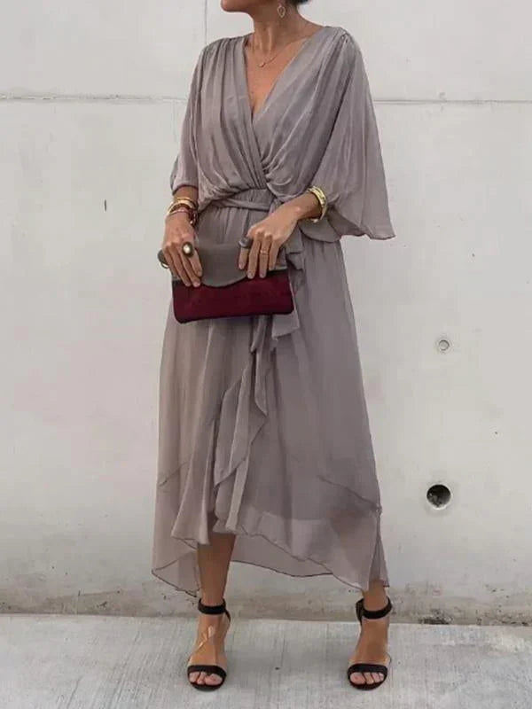 Robe fluide coupe décontractée avec ceinture