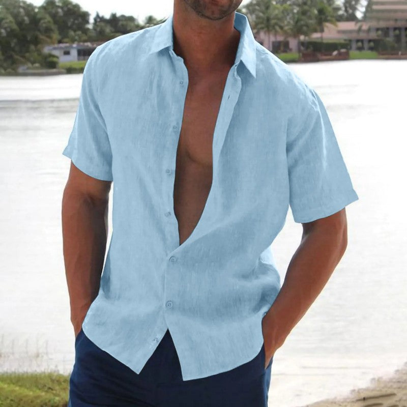 Chemise Homme Décontractée à Manches Courtes