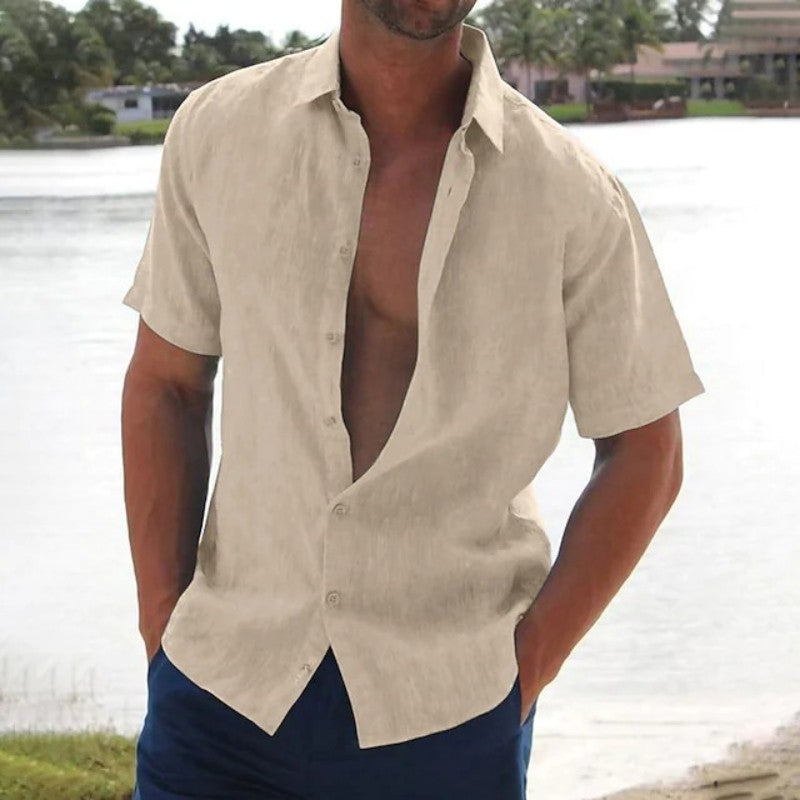 Chemise Homme Décontractée à Manches Courtes