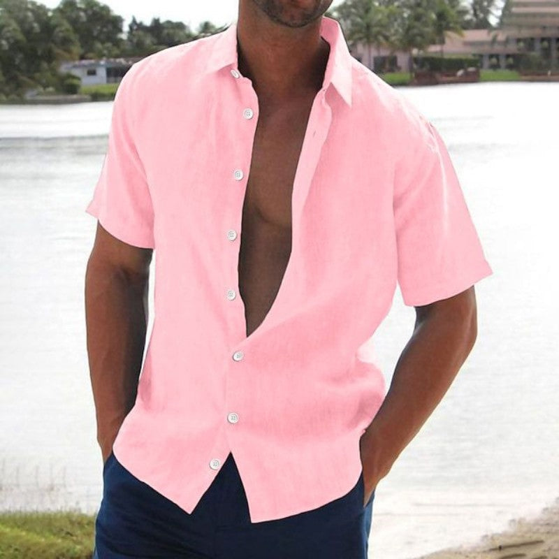 Chemise Homme Décontractée à Manches Courtes